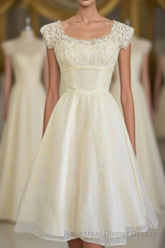 Classy Ivory Beach Handmade Short Semi Formal Prom Dresses